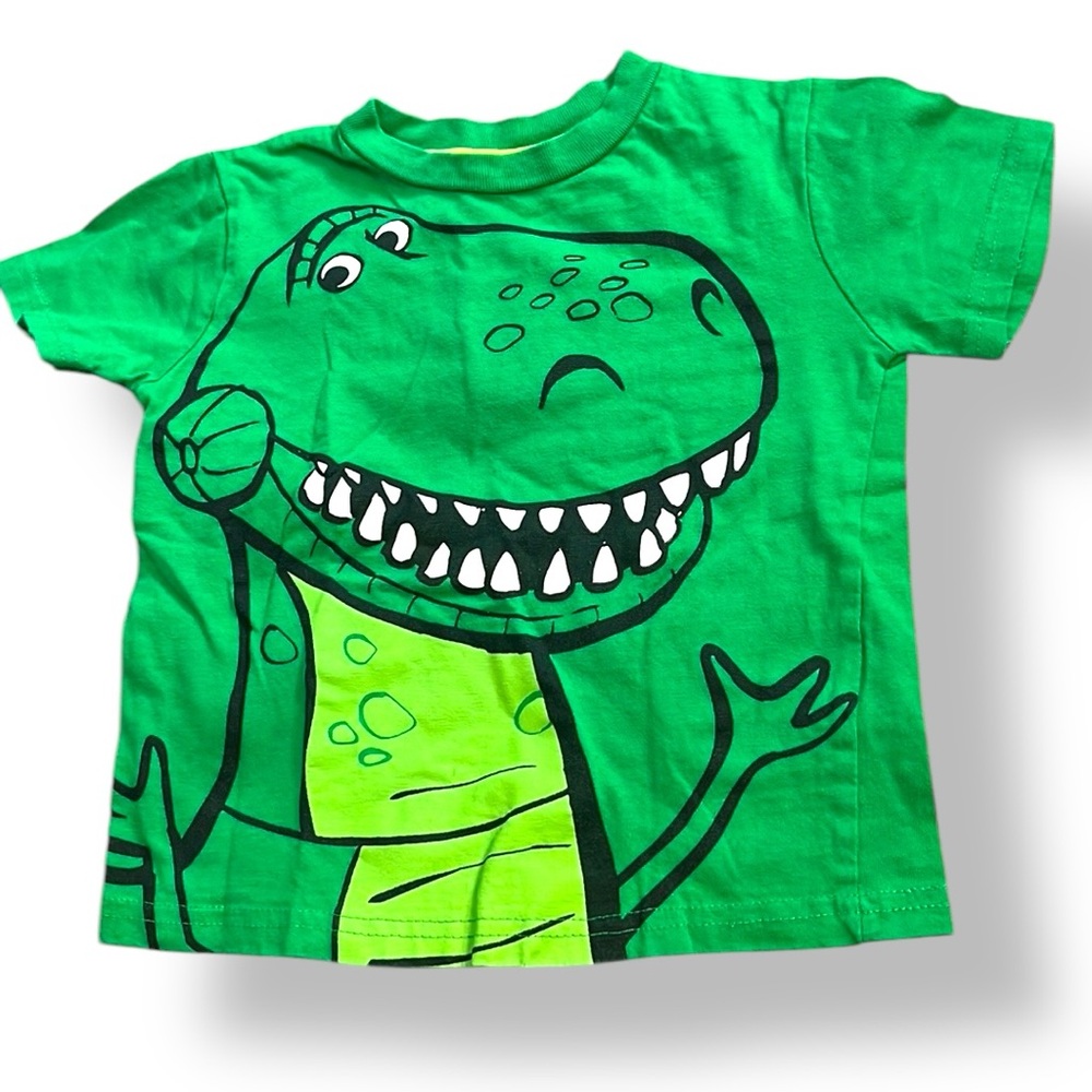 Disney Pixar Toy Story Rex Green Tee Boys 3T Dinosaur Short Sleeve T-Shirt